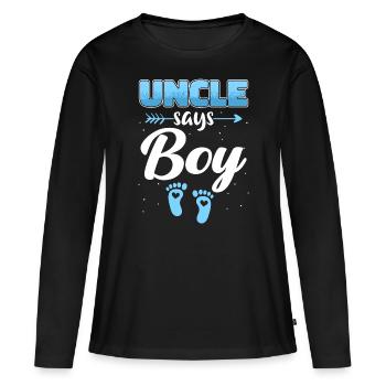 Oncle Fmilie Grand-oncle Oncle - T-shirt manches longues Premium bio Femme - noir - Devant - Julia (174cm)