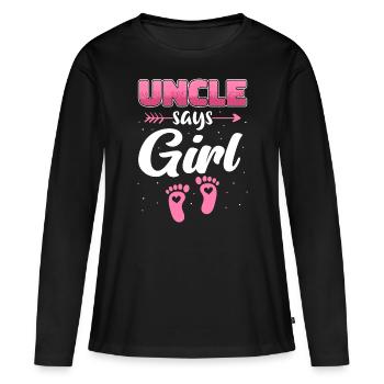 Oncle Fmilie Grand-oncle Oncle - T-shirt manches longues Premium bio Femme - noir - Devant - Julia (174cm)
