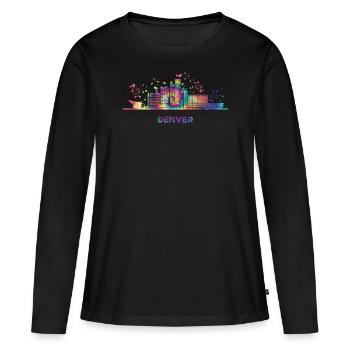 Denverites Skyline Denver - T-shirt manches longues Premium bio Femme - noir - Devant - Julia (174cm)