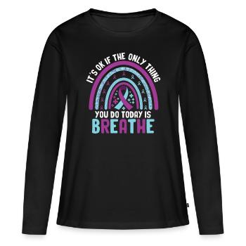 Sensibilisation à la prévention du suicide - T-shirt manches longues Premium bio Femme - noir - Devant - Julia (174cm)