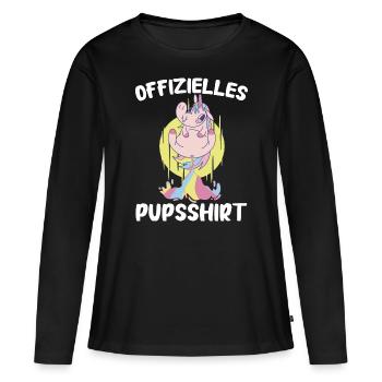 Einhorn Einhörner Fabelwesen Mystisch - Frauen Premium Bio Langarmshirt - Schwarz - Vorne - Julia (174cm)