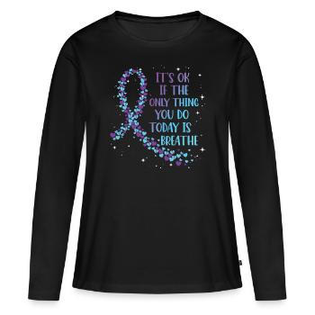 psychSensibilisation à la prévention du suicide - T-shirt manches longues Premium bio Femme - noir - Devant - Julia (174cm)