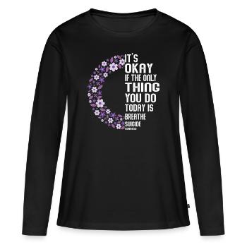 PsychicAwareness pour la prévention du suicide - T-shirt manches longues Premium bio Femme - noir - Devant - Julia (174cm)