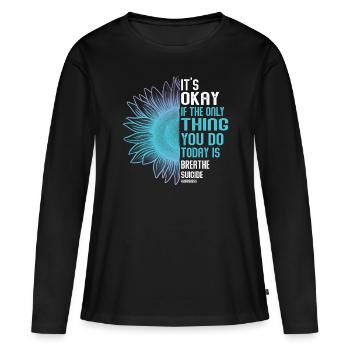 Sensibilisation à la prévention du suicide - T-shirt manches longues Premium bio Femme - noir - Devant - Julia (174cm)