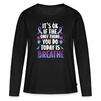 Sensibilisation à la prévention du suicide - T-shirt manches longues Premium bio Femme - noir - Devant - Julia (174cm)