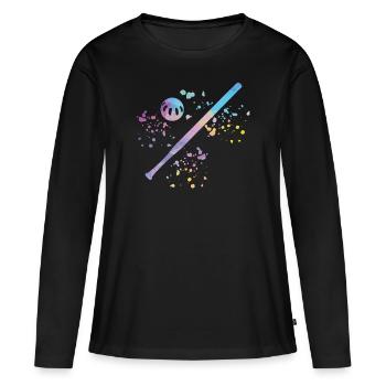 Équipe de pickleball du club Wiffleball - T-shirt manches longues Premium bio Femme - noir - Devant - Julia (174cm)