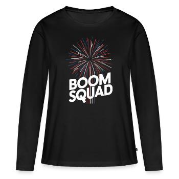 Pyrotechnie Feux d’artifice Pyrotechnie - T-shirt manches longues Premium bio Femme - noir - Devant - Julia (174cm)