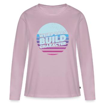 Papas bizarres Maquillage Personnage Drôle Papa - T-shirt manches longues Premium bio Femme - rose poudré - Devant - Julia (174cm)