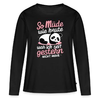 Panda Panda Ours Pandas - T-shirt manches longues Premium bio Femme - noir - Devant - Julia (174cm)
