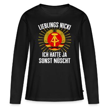 Allemagne de l’Est Est Est RDA Home Bloc de l’Est - T-shirt manches longues Premium bio Femme - noir - Devant - Julia (174cm)