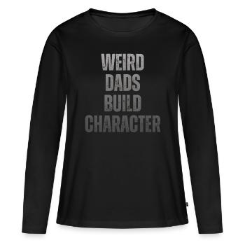 Papas bizarres Maquillage Personnage Drôle Papa - T-shirt manches longues Premium bio Femme - noir - Devant - Julia (174cm)