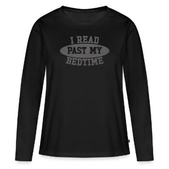 Bibliothèque Bibliophile Lecture Rat de Bibliothèque - T-shirt manches longues Premium bio Femme - noir - Devant - Julia (174cm)