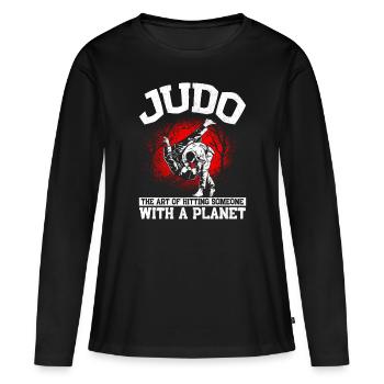 Judo Judoka Judo Cadeau pour le Judo - T-shirt manches longues Premium bio Femme - noir - Devant - Julia (174cm)
