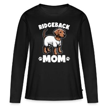 Chien Rhodesian Ridgeback Rhodesian Ridgebacks - T-shirt manches longues Premium bio Femme - noir - Devant - Julia (174cm)
