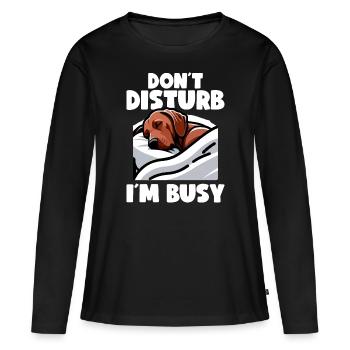 Chien Rhodesian Ridgeback Rhodesian Ridgebacks - T-shirt manches longues Premium bio Femme - noir - Devant - Julia (174cm)