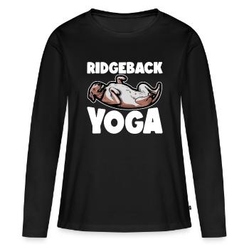 Chien Rhodesian Ridgeback Rhodesian Ridgebacks - T-shirt manches longues Premium bio Femme - noir - Devant - Julia (174cm)