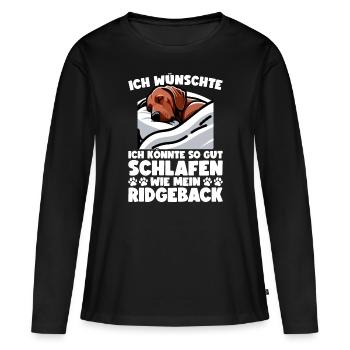 Rhodesian Ridgeback Hund Rhodesian Ridgebacks - Frauen Premium Bio Langarmshirt - Schwarz - Vorne - Julia (174cm)