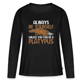 Ornithorynque - T-shirt manches longues Premium bio Femme - noir - Devant - Julia (174cm)