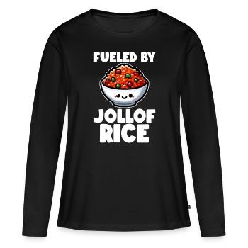 Riz Jollof - T-shirt manches longues Premium bio Femme - noir - Devant - Julia (174cm)