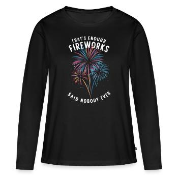 Pyrotechnie Feux d’artifice Pyrotechnie - T-shirt manches longues Premium bio Femme - noir - Devant - Julia (174cm)