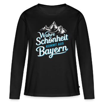 État libre de Bavière Bavarois - T-shirt manches longues Premium bio Femme - noir - Devant - Julia (174cm)