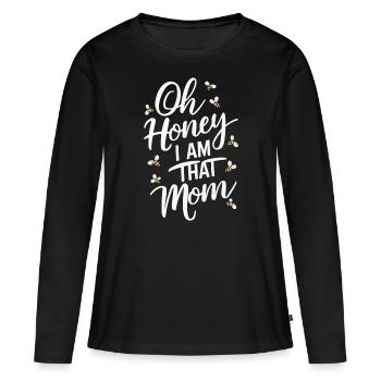 abeille abeille apicultrice abeille abeille - T-shirt manches longues Premium bio Femme - noir - Devant - Julia (174cm)