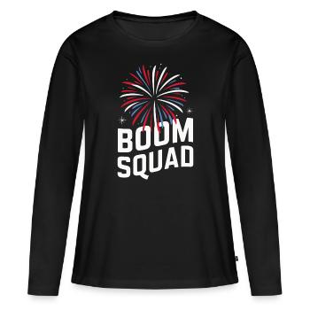 Pyrotechnie Feux d’artifice Pyrotechnie - T-shirt manches longues Premium bio Femme - noir - Devant - Julia (174cm)