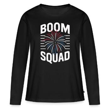 Pyrotechnie Feux d’artifice Pyrotechnie - T-shirt manches longues Premium bio Femme - noir - Devant - Julia (174cm)