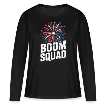 Pyrotechnie Feux d’artifice Pyrotechnie - T-shirt manches longues Premium bio Femme - noir - Devant - Julia (174cm)