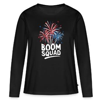 Pyrotechnie Feux d’artifice Pyrotechnie - T-shirt manches longues Premium bio Femme - noir - Devant - Julia (174cm)