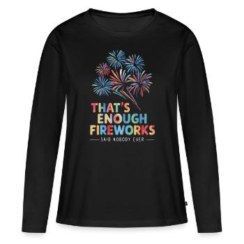 Pyrotechnie Feux d’artifice Pyrotechnie - T-shirt manches longues Premium bio Femme - noir - Devant - Julia (174cm)