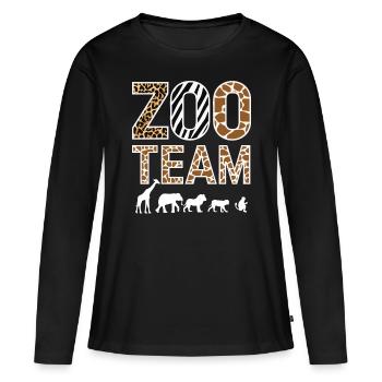 Animaux du zoo Gardien de zoo - T-shirt manches longues Premium bio Femme - noir - Devant - Julia (174cm)