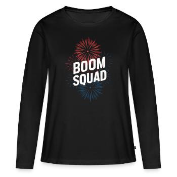 Pyrotechnie Feux d’artifice Pyrotechnie - T-shirt manches longues Premium bio Femme - noir - Devant - Julia (174cm)