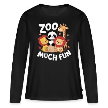 Animaux du zoo Gardien de zoo - T-shirt manches longues Premium bio Femme - noir - Devant - Julia (174cm)