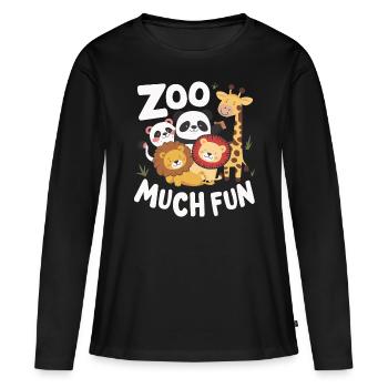 Animaux du zoo Gardien de zoo - T-shirt manches longues Premium bio Femme - noir - Devant - Julia (174cm)