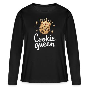 Cookies Cookie Keks Kekse Schokolade - Frauen Premium Bio Langarmshirt - Schwarz - Vorne - Julia (174cm)