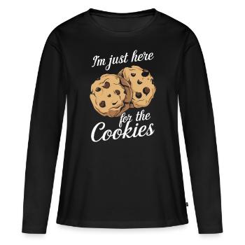 Cookies Cookie Keks Kekse Schokolade - Frauen Premium Bio Langarmshirt - Schwarz - Vorne - Julia (174cm)