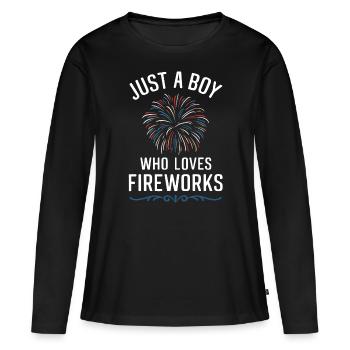 Pyrotechnie Feux d’artifice Pyrotechnie - T-shirt manches longues Premium bio Femme - noir - Devant - Julia (174cm)