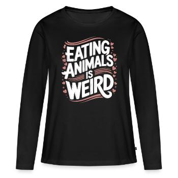 Végétarien Végétalien Végétarien Végétarien - T-shirt manches longues Premium bio Femme - noir - Devant - Julia (174cm)