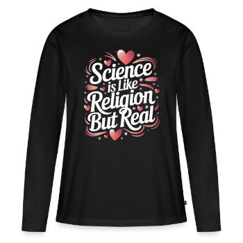 Atheismus Atheist Anti-Religion Agnostiker - Frauen Premium Bio Langarmshirt - Schwarz - Vorne - Julia (174cm)