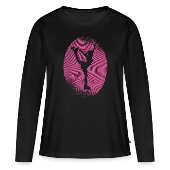 Roller Skates Roller Skates Fingerprint Roller Skate - Women's Premium Organic Long Sleeve Shirt - black - Front - Julia (174cm)
