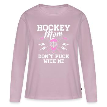 Hockey Mom - Do not Puck With Me - Ice Hockey Mom - Women's Premium Organic Long Sleeve Shirt - dusky pink - Front - Julia (174cm)