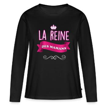 La Reine Des Mamans C'est Forcément Ma Maman - T-shirt manches longues Premium bio Femme - noir - Devant - Julia (174cm)