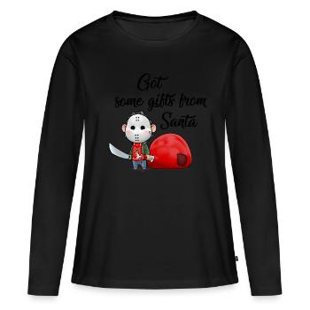 Jason got some presents from Santa - Frauen Premium Bio Langarmshirt - Schwarz - Vorne - Julia (174cm)
