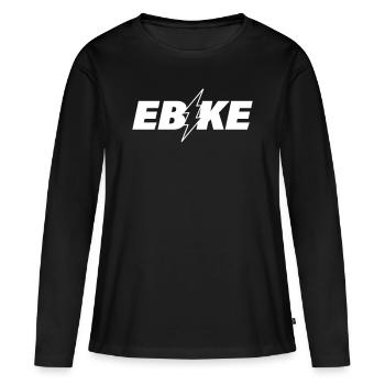 E-BIKE - Frauen Premium Bio Langarmshirt - Schwarz - Vorne - Julia (174cm)