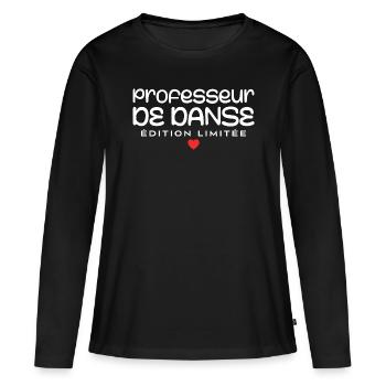 Professeur de danse - T-shirt manches longues Premium bio Femme - noir - Devant - Julia (174cm)