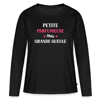 Grande gueule petite Parfumeuse - T-shirt manches longues Premium bio Femme - noir - Devant - Julia (174cm)