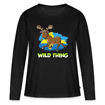 Elk - Chose sauvage - T-shirt manches longues Premium bio Femme - noir - Devant - Julia (174cm)