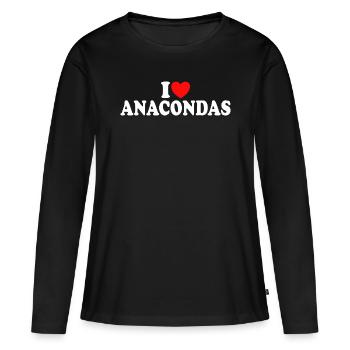Aime Les Anacondas Aime Les Serpents - T-shirt manches longues Premium bio Femme - noir - Devant - Julia (174cm)