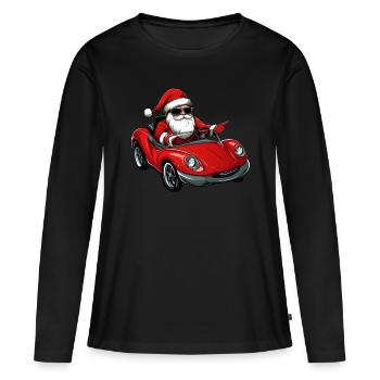 Chauffeur de Noël / Cabriolet Père Noël - T-shirt manches longues Premium bio Femme - noir - Devant - Julia (174cm)
